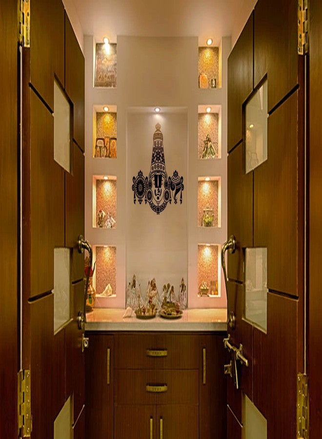 WallDesign Tirupati Balaji Sticker for Door Entrance Black Colour (Small) - 11 inch Height by 13 inch Width - Image 1